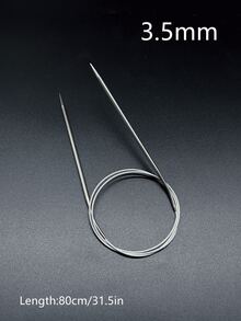 80厘米长环形针，9种尺寸（2.0-6.0毫米）不锈钢环形针，钩针，缝纫工具，适用于毛线工艺和DIY项目 - 銀色 - 查看 13