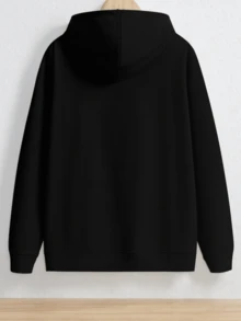 Usa 300g Cotton Men Plus Velvet Hoodie Sweatshirt Unisex Casual Sport Wear For Autumn Winter Season   B Letter Design With Boston Sports Teams Characters Including Celtics Patriots And Red Sox In Colorful Cartoon Style   Comfortable Warm Thick Fabric Ideal For Daily Wear Outdoor Activities And Leisure Time Perfect For Fall And Winter Months - màu đen - Xem 2