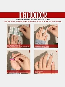 1片新款豹纹全甲贴纸，防水可移除美甲贴纸，女士美甲贴花，易于使用，适合节日、派对、生日礼物等场合。 - 金色 - 查看 8