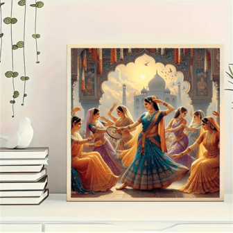 15,75x15,75 tums rund diamantkonstmålningssats - DIY 5D komplett diamantset väggdekoration, heminredning och ramlös present - Med en vacker diamantmålning av en grupp människor