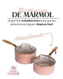 Bateria de ceramica Dore 15 piezas, apto para todo tipo de estufas, tapas de vidrio templado. lleva de regalo 5 utensilios de silicona, apto para todo tipo de estufas como gas, eléctrica, inducción y vitrocerámica. También apta para el horno. Incluye olla vaporera, Pocillos y sartenes - Albaricoque - Ver 7