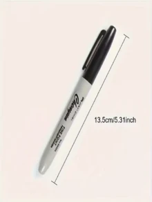 1-12pcs SHARPIE Fine Tip Permanent Markers, Quick Drying Waterproof, Fashionable Black Design, Suitable For Stationery, Office And Gift Packaging. Large Capacity Oil-Based Markers, Waterproof, Quick Drying, Fade-Resistant, Applicable For Plastic/Glass/Metal/Cardboard For Courier Logistics, Transportation, Drawing, School, Office And Advertising Posters - Multicolor - View 12