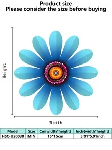 1PC (20-60cm), Colorful//Cross-Border Hot, Metal, Metal Flower Wall Decor, Artistic Floral Style, Detailed Multicolored Daisy-Like Flowers With Vibrant Centers, Hits For Nature & Home Decor Lovers, Floral Art Theme – Perfect For Halloween/Christmas/Children's Day, Home Parties/DIY Projects/Housewarmings, Living Room/Bedroom/Studio/Balcony, Spring/Summer, Decorative Hanging