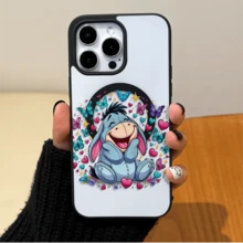 Disney.Eeyore Patterned Phone Case Decorated With Hearts And Butterflies. Compatible With IPhone 17, 16, 15, 14, 13, 12, And 11 Pro Models. Made Of TPU With Shockproof Protection. It's A Perfect Gift For Family, Friends, Birthdays, Spring Festival, Holidays, Boyfriends, Girlfriends, And Valentine's Day. - 黑色 - 查看 2