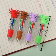 2025 Hot Search National Treasure Axolotl Shaped Ballpoint Pen, 4-Color Student Classroom Writing, Office Marking Dedicated Pen