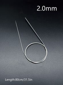 80厘米长环形针，9种尺寸（2.0-6.0毫米）不锈钢环形针，钩针，缝纫工具，适用于毛线工艺和DIY项目 - 銀色 - 查看 18