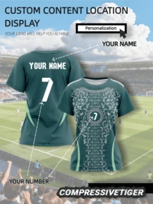 Áo thi đấu World Cup nữ Algeria cá nhân hóa - Màu xanh lá cây - Thiết kế ôm sát thoáng khí giúp bạn thi đấu tốt nhất - Trang phục thể thao dành cho người hâm mộ, món quà tuyệt vời cho Halloween, Lễ Tạ ơn, Giáng sinh và Năm mới. - màu xanh lá - Xem 1