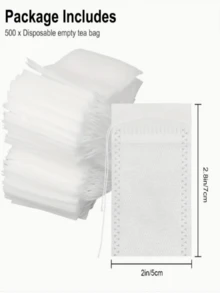 100个一次性茶包,带绳和封口 - 无纺布香料过滤器,适用于茶壶 - 方便卫生地冲泡 - 白色 - 查看 8
