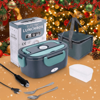 Electric Lunch Box Food Warmer - Herrfilk Portable Food Heater For Car & Home - Leak Proof, Lunch Heating Microwave For Truckers With Removable Stainless Steel Container 1.5 L