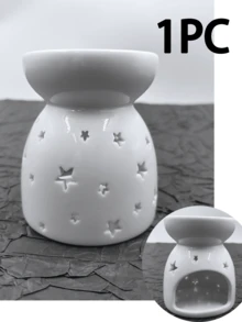 1 pièce de bougeoir en céramique blanche creuse avec motif en forme de cœur ou de fleur, chauffe-bougie, diffuseur d'huiles essentielles parfumées pour la famille, Saint-Valentin, Ramadan, Noël, mariage, Nouvel An chinois, automne, anniversaire, hiver, décoration de la maison, cadeau, chambre à coucher, salle à manger, salon, décoration d'ambiance - Multicolore - Voir 14