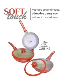 BATERIA DE COCINA ELIZABETH CON RFECUBRIMIRNTO DE CERAMICA PREMIUM Y TAPAS IRROMPIBLES 16 PIEZAS, APTO PARA TODO TIPO DE ESTUFAS GAS, ELECTRICA, INDUCCIÓN Y VITROCERAMICA, OLLA PARA CALDOS, SARTEN PARA HUEVOS, SALETAR VERDURAS, ARROZ Y PERFECTO PARA BISTEC, PESCADO Y MÁS - Rojo y blanco - Ver 5