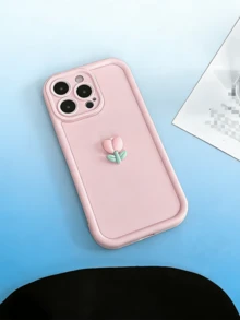 1pc DIY Flower Macaron Mobile Phone Case, Suitable For Samsung Galaxy S25, S24, S24 Plus/S24+, S24 Ultra, S24 FE, S20, S21, S22, S23 And 11/11 Pro/11 Pro Max, 12/12 Pro/12 Pro Max, 13/13 Pro/13 Pro Max, 14/14 Pro/14 Pro Max, 15/15 Pro/15 Pro Max, 16/16 Pro/16 Pro Max, 16E, Silicone Case With Grip And Military Shockproof Protection - Pink - View 4