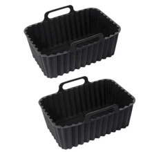 1/2/3pcs Reusable Silicone Air Fryer Liners, Rust-Proof Easy To Clean Multi-Functional Kitchen Accessory, Heat-Resistant Silicone Tray, Universal For Air Fryer, Oven, Frying Pan, Suitable For Outdoor Cooking, Baking And Cake Making Kitchen Tool - Multicolor - View 9
