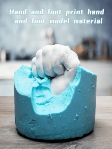 3D情侣手模DIY铸造粉印模，母亲节、情人节礼物，25克/100克/200克，表达你的爱意！珍藏你们甜蜜爱情的回忆 - 彩色 - 查看 2