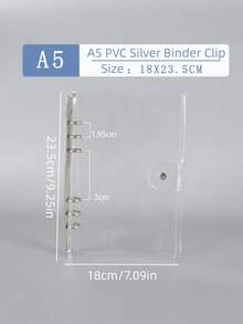 1 cái Bìa rời A5/A6, Bìa rời tối giản đa năng, Bìa 6 khoen, Bìa mềm PVC, Bìa mềm PVC có móc cài, Sổ kế hoạch PVC trong suốt, Đồ dùng cho ngày tựu trường, Thích hợp cho sổ tay, sổ kế hoạch, đồ thủ công DIY, kế hoạch tiết kiệm, Dùng cho văn phòng/trường học - Trong sáng - Xem 2