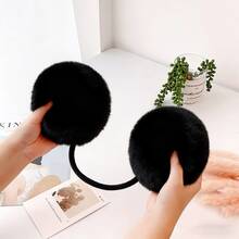 1pc Foldable Plush Ear Muffs, Winter Ear Warmers Ear Covers Ear Protection - Black - View 2