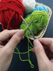 80厘米长环形针，9种尺寸（2.0-6.0毫米）不锈钢环形针，钩针，缝纫工具，适用于毛线工艺和DIY项目 - 銀色 - 查看 5