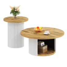 Tavolini da caffè - Naturale + MDF-2 - Visualizzare 12