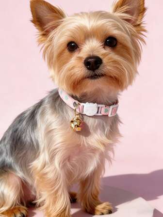 Collar con estampado de corazón rosa para mascotas en el Día de San Valentín, accesorio con colgante de bola de flor hueca, decoración linda para gatos/perros, accesorio para fiestas y fotos, regalo