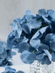25pcs Artificial Hydrangea Flowers, Misty Blue Artificial Hydrangea, Artificial Flower Heads With Stems, Suitable For Home Wedding Party Decorations, Wreath Decorations, Bridal Bouquet Decorations, DIY Floral Decorations, Mother's Day, Birthday Gifts. - Dusty Blue - View 4