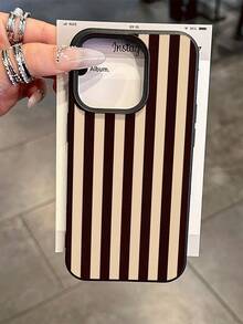 1pc Minimalist Striped Pattern Waterproof Shockproof Anti-Slip Soft Phone Case, Suitable As Birthday Or Holiday Gift For Friends, Family, Couples, Compatible With Apple, Phones - Multicolor - View 4