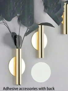 1/2/3pcs Creative Wall Flower Vase, Wall Hanging Flower Holder, Gold Color Decor For Living Room - Gold - View 1
