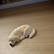 2pcs Cute Golden Retriever Dog Sleeping Pose Car Decor, Versatile Ornament For Home, Dashboard, Rearview Mirror, Suitable For Pet Lovers, Animal Figurine, Gift For Shoppers