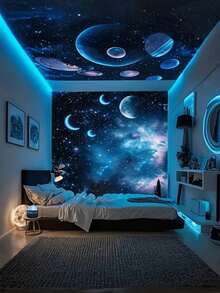 1pc USB-Powered Aurora And Sky Projector, Equipped With RGB Remote Control - Adjustable LED Lights, Polished Surface, USB Power Supply, Suitable For Indoor Use, Enhances The Attractiveness Of The Space, Has Charming Visual Effects, Remote-Controlled Projector, Ambient Lighting, Modern Lighting, Durable Plastic, Desk Lamp, Desk Lamp, Bedroom/Bedside, Desk Lamp - 多色光 - 查看 2