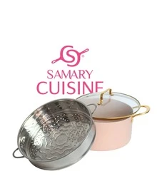 Bateria de ceramica Dore 15 piezas, apto para todo tipo de estufas, tapas de vidrio templado. lleva de regalo 5 utensilios de silicona, apto para todo tipo de estufas como gas, eléctrica, inducción y vitrocerámica. También apta para el horno. Incluye olla vaporera, Pocillos y sartenes - Albaricoque - Ver 4