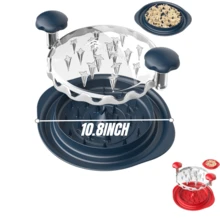 Chicken Shredder Tool Twist Large – 11.8" Meat Shredder Tool Twist For Quick Chicken Breast Shredding - With Non-Slip Pads & Suction Cups, Dishwasher Kitchen Tool - Multicolor - View 12