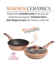 BATERIA DE COCINA ELIZABETH CON RFECUBRIMIRNTO DE CERAMICA PREMIUM Y TAPAS IRROMPIBLES 16 PIEZAS, APTO PARA TODO TIPO DE ESTUFAS GAS, ELECTRICA, INDUCCIÓN Y VITROCERAMICA, OLLA PARA CALDOS, SARTEN PARA HUEVOS, SALETAR VERDURAS, ARROZ Y PERFECTO PARA BISTEC, PESCADO Y MÁS - Marrón Mocha - Ver 6