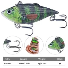 1pc Lipless Crankbait, Rattling VIB Artificial Fishing Lure, 8g/0.28oz Long Casting Sinking Wobbler, Plastic Hard Bait Vis Box - Multicolor - View 4