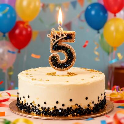 镶钻皇冠装饰数字0-9生日蜡烛，1岁、2岁、10岁、11岁、15岁、16岁、18岁、20岁、30岁、40岁、50岁、60岁生日蜡烛，闪亮系列，生日蛋糕蜡烛，烘焙蜡烛，氛围装饰，适用于1-100岁生日派对、乔迁派对、单身派对、周年纪念、婚礼派对、女士之夜等场合。