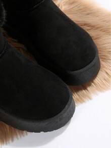 Women's Fleece-Lined Short Snow Boots, Beige - Warm, Soft-Soled, Comfortable & Non-Slip Winter Snow Boots, Plush Boots - Phiên bản nâng cấp màu đen - Xem 6