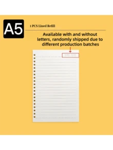 A4/B5/A5 Notebook Refill Inserts (60 Sheets, 120 Pages), 30 Holes/26 Holes/20 Holes, Lined And Grid Ruled, Suitable For Loose Leaf Binder Notebooks