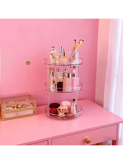 Transparent PET Material With One, Two, And Three Layers Of Corner Shelves, Used For Bathroom Storage Of Skincare Products, Cosmetics, And Toiletries, And Space Saving Storage Shelves For Dressing Tables And Showers