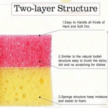 1/2/3件装三件装小猫脸多功能清洁双层温感百洁布，可爱强力去污，双面厨房海绵 - 温感不刮伤清洁垫，适用于餐具等 - 多表面安全海绵架，适用于现代厨房水槽，用于清洗餐具