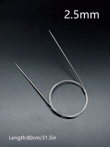 80厘米长环形针，9种尺寸（2.0-6.0毫米）不锈钢环形针，钩针，缝纫工具，适用于毛线工艺和DIY项目 - 銀色 - 查看 15
