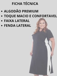 Women's Plus Size Cotton Dress With Side Stripe, Casual, Loose Fit, Comfortable, Sizes 50 To 56 - Màu xanh hải quân - Xem 6