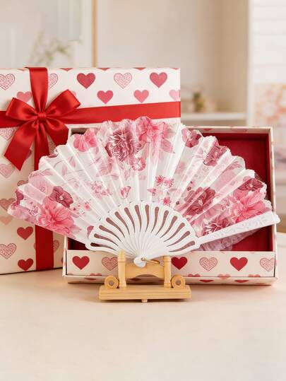 1 szt. składany wentylator, wentylator na prezent walentynkowy, wentylator do tańca, wentylator dekoracyjny na ścianę, wentylator ozdobny do salonu, ręczny wentylator ślubny, prezent dla przyjaciół i partnerów