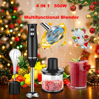 SOKANY Blender,Mixer,Immersion Blender, Meat Grinder,4-In-1 Handheld Blender Set,Food Mixer, Baby Food Mixer, Speed Regulation, Egg Beater, Including Multi-Function Stick Blender, Whisk, Chopper And Beaker, Suitable For Food Processing & Baby Food Mixing