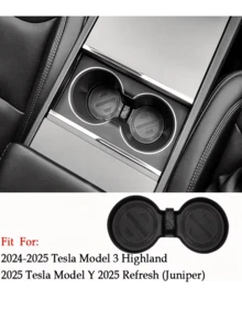 Tesla Silicone Cup Holder Liner | Adjustable Position, Non-Slip Base, Full Set Fits Center Console Slot, Compatible With Model Y 2025 (2024-2025) And Model 3 - Multicolor - View 2
