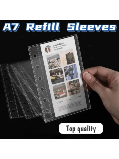 A7 PU Leather Cover Card Holder Album, Transparent Card Sleeves, 3-Inch Postcard Holder, 6-Ring K-Pop Theme, Customizable, Bedroom Decor, Gift For Friends, Couples, Photo Frame, Photo Album, Wedding Anniversary, Birthday Gift