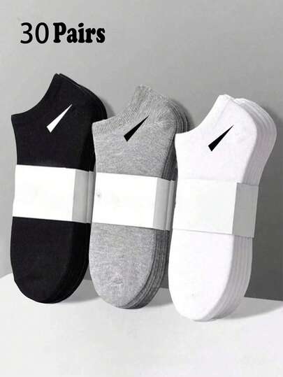 15 pares de calcetines tobilleros unisex, calcetines deportivos, disponibles en 3 colores: blanco/negro/gris, calcetines invisibles, de unicolor y estilo minimalista, adecuados para uso diario casual, regalo de Navidad