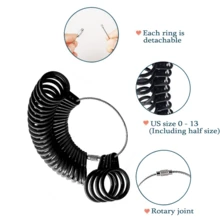 2pcs/4pcs/9pcs Professional Jewelry Ring Sizer Tool Set - Plastic Ring Mandrel + Universal Ring Gauge, Size 1-17, Ring Adjuster, Cleaning Cloth, Handmade Jewelry Measuring Kit