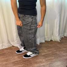 Premium Limited Edition Black Balloon Pants – Men's Baggy Streetwear Jeans, Loose And Comfortable Fit – 100% Street Denim – Sizes 36 To 48 - 天空之門 - 灰色 - 查看 2