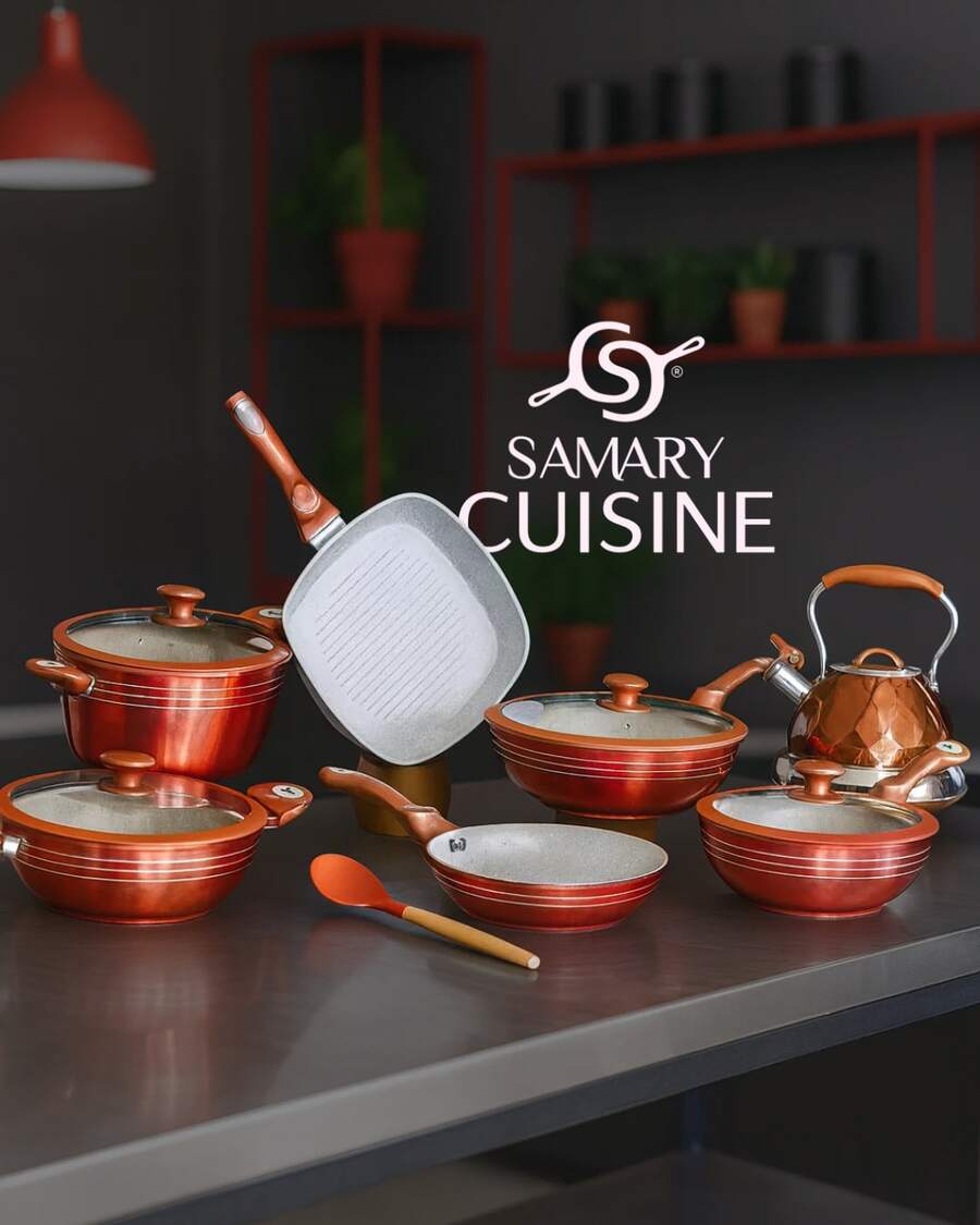 BATERIA DE COCINA ELIZABETH CON RFECUBRIMIRNTO DE CERAMICA PREMIUM Y TAPAS IRROMPIBLES 16 PIEZAS, APTO PARA TODO TIPO DE ESTUFAS GAS, ELECTRICA, INDUCCIÓN Y VITROCERAMICA, OLLA PARA CALDOS, SARTEN PARA HUEVOS, SALETAR VERDURAS, ARROZ Y PERFECTO PARA BISTEC, PESCADO Y MÁS - Rojo y blanco - Ver 1