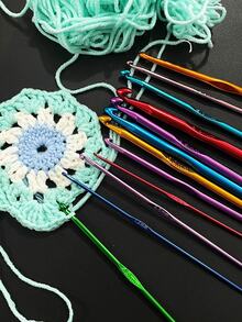 12 piezas Juego de Ganchos de Crochet de Aluminio, con Bolsa de Almacenamiento para Transporte y Organización Fácil, 2.0-8.0mm, Adecuado para Varios Proyectos de Crochet - Un Excelente Regalo para Artesanos - Multicolor - Ver 5