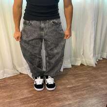 Premium Limited Edition Black Balloon Pants – Men's Baggy Streetwear Jeans, Loose And Comfortable Fit – 100% Street Denim – Sizes 36 To 48 - 天空之門 - 灰色 - 查看 4