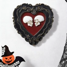 1 Stück Halloween Deko Harz Herz Schädel Heim Dekoration Hängende Verzierung, handgefertigtes ABS Harz Herz Schädel geformtes Kunsthandwerk Wanddekoration, geeignet für Wohnzimmer, Arbeitszimmer, Geschäft und Halloween, Tag der Toten Dekoration - Verschiedenfarbig - Übersicht 7